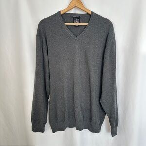 Jos. A. Bank Signature Collection‎ Sweater Mens XXL 100% Pima Cotton Vneck Gray